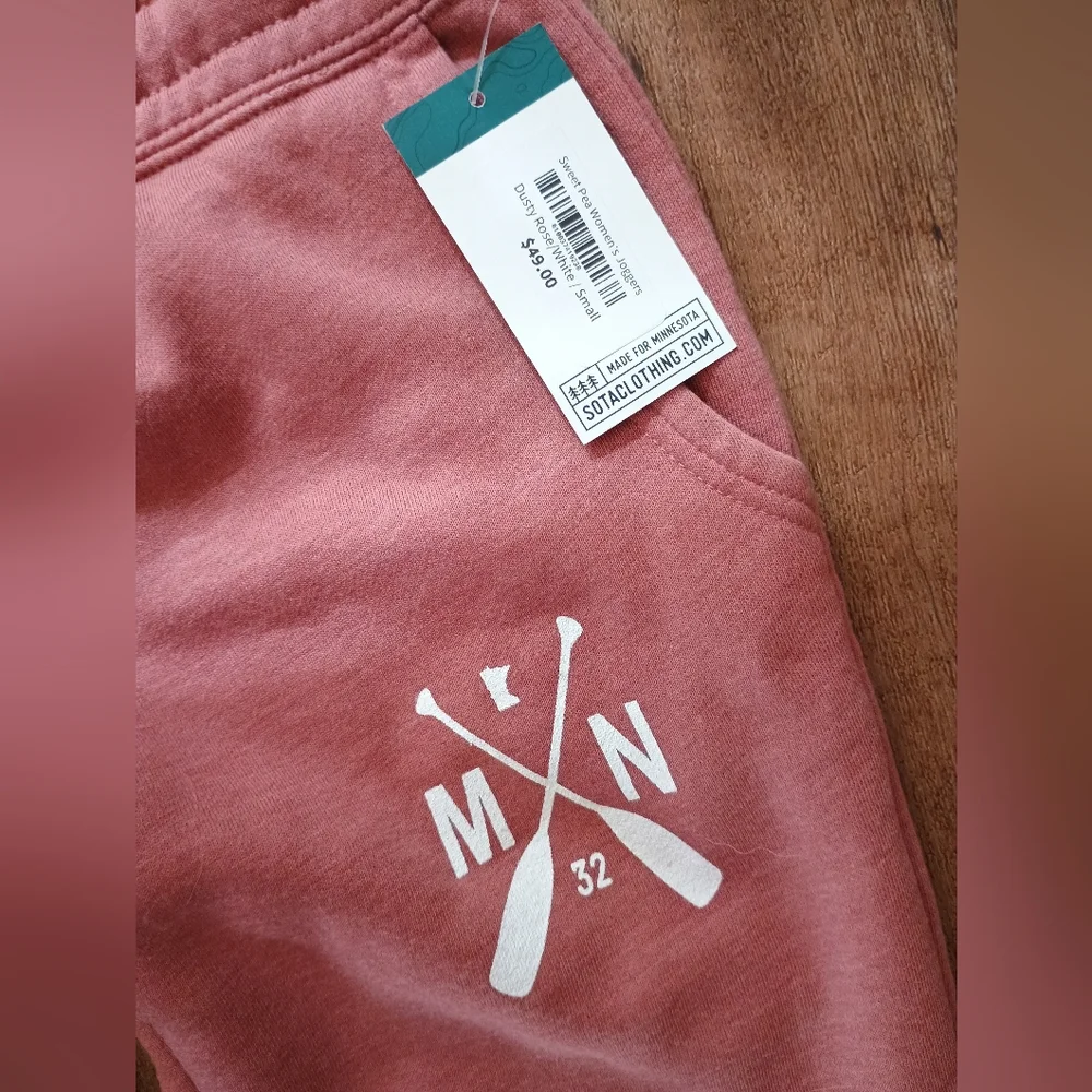 Sota Clothing Ladies Small Sweatpeant Joggers Dusty Rose Pink